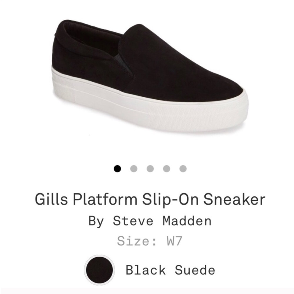 Steve Madden Black Suede Platform SlipOn Sneaker